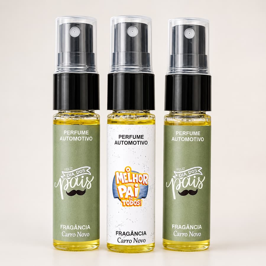 10 perfume automotivo personalizado sem cartão para carro dia dos pais