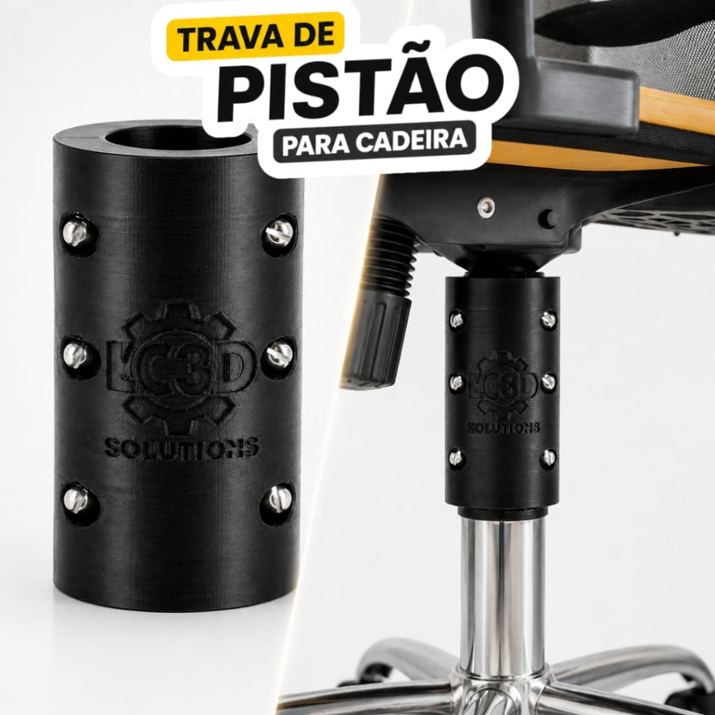 Trava de Pistão para Cadeira Giratória Preta Compatível Prolonga Vida Útil e Suporta Peso Extra