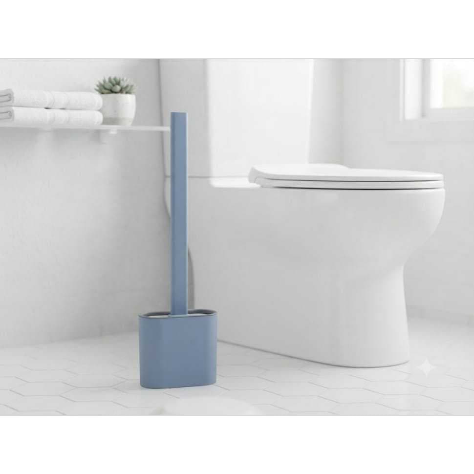 Escova Sanitária Silicone Flexível Moderna Suporte Discreto Art House