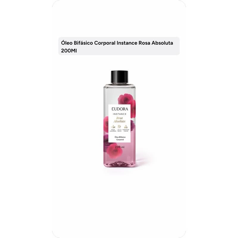 Óleo Bifásico Corporal Instance Rosa Absoluta 200ml