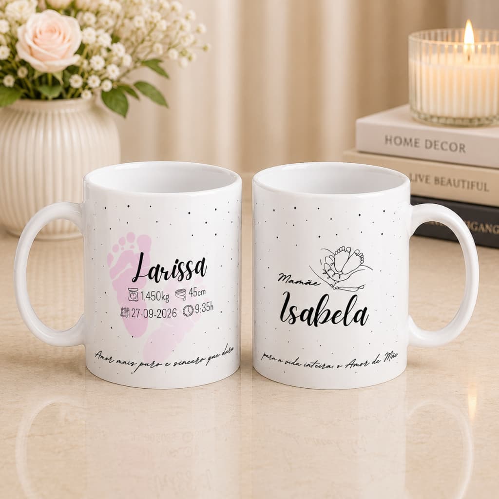 Caneca do Bêbê Nome Peso Dia de Nascimento Personalizado Presente Tios, Dindos, Mães, Pais, Avós Xícara
