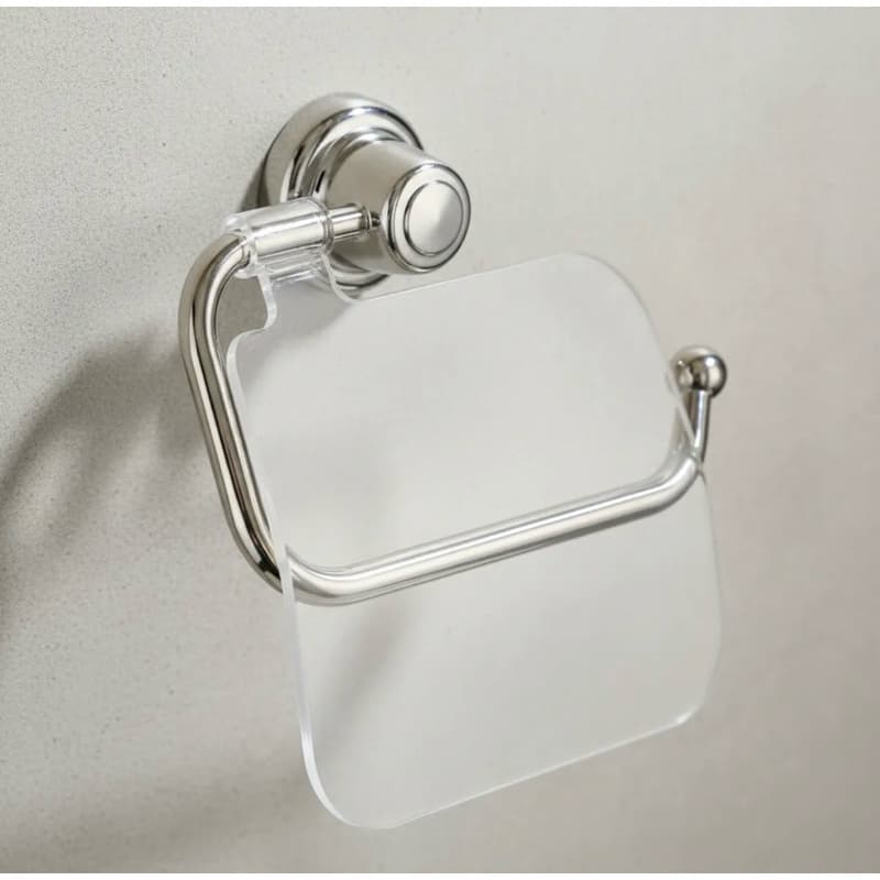 PAPELEIRA CRISTAL COM CROMADO SUPORTE DE PAPEL HIGIÊNICO BANHEIRO ELEGANTE✨