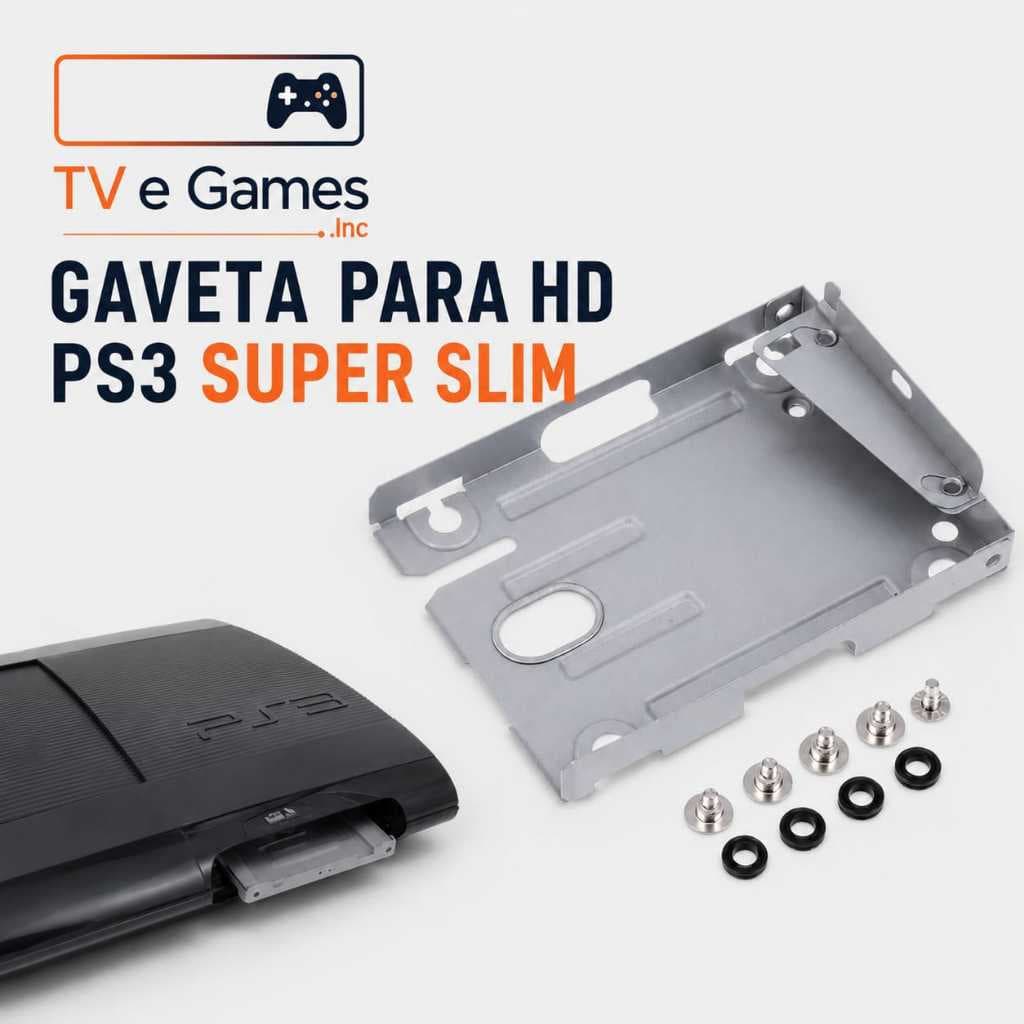 Gaveta HD PS3 Super Slim Original com Parafusos Case para Instalação de HD PlayStation 3 Sony a Prontra Entrega