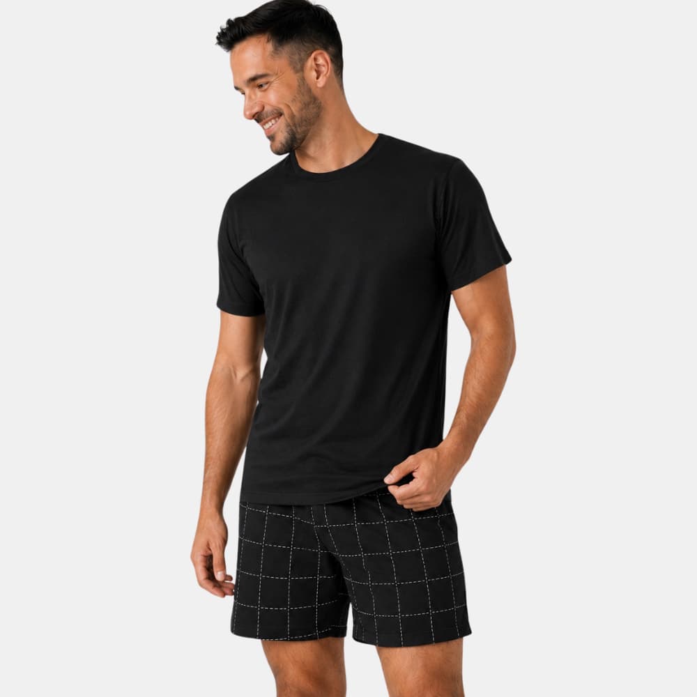 Pijama Masculino Curto Verão Confortável Dia dos Pais Adulto Leve