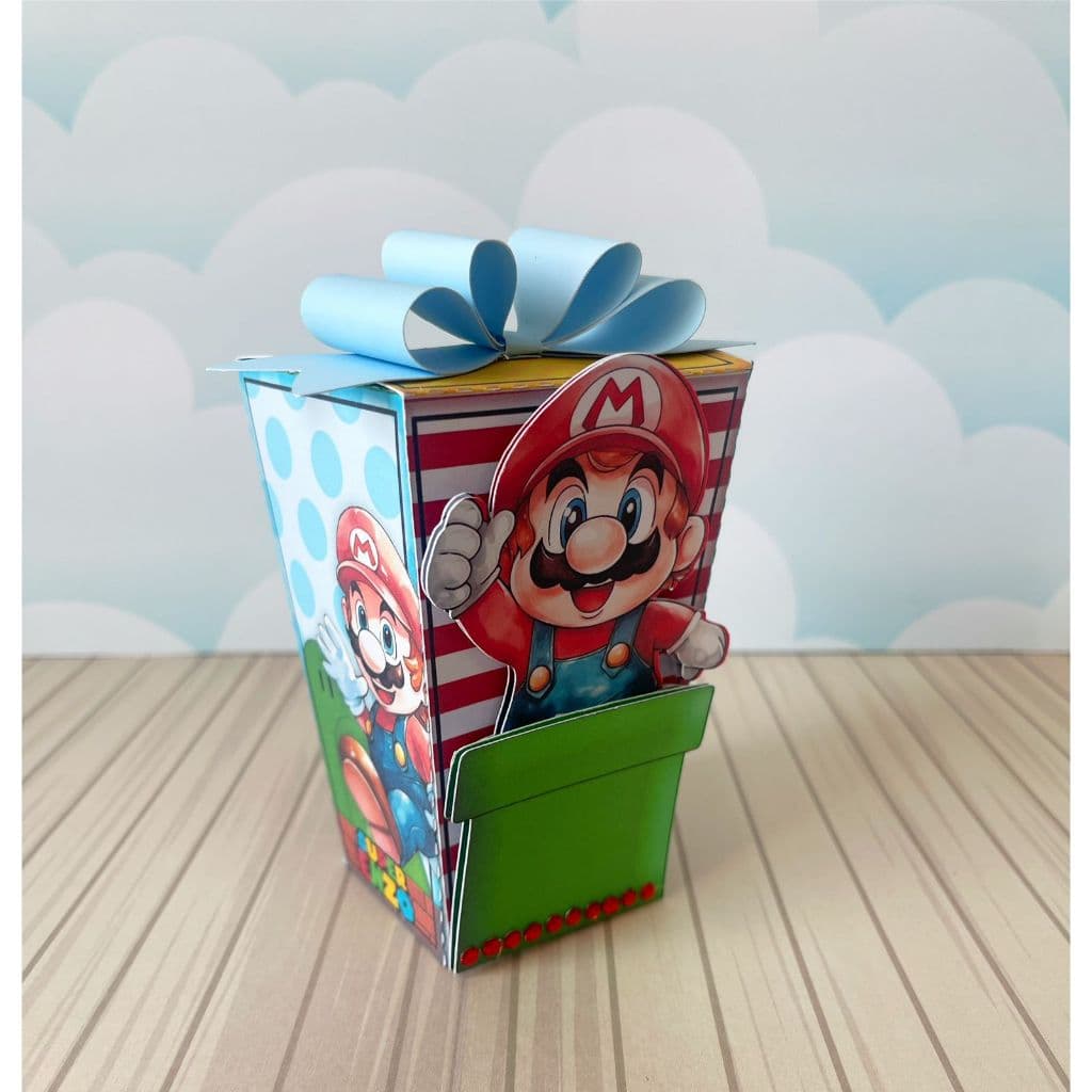 ✨ Caixa Sushi Alta - Super Mario Bros - Papelaria Personalizada - Lembrancinha de Festa