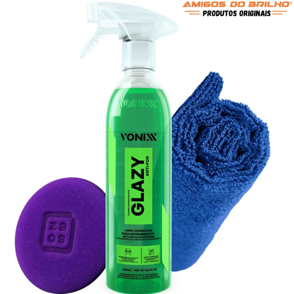 Kit Limpa Vidros Vonixx Glazy Antifog Antiembaçante S/rastro