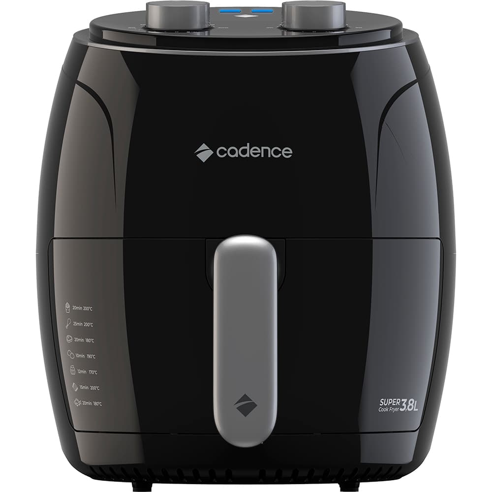 Fritadeira Sem Óleo Super Cook Fryer FRT410 3,8l Cadence Cor Preto