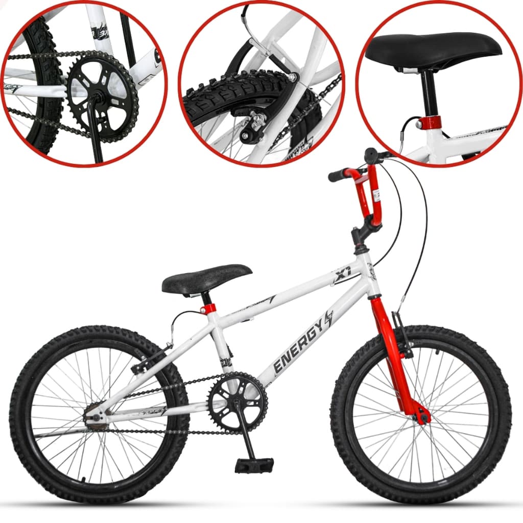 Bicicleta Cross Bmx Criança Aro 20 Free Style Infantil Ello Bike Energy X1 Manobra Aço Carbono
