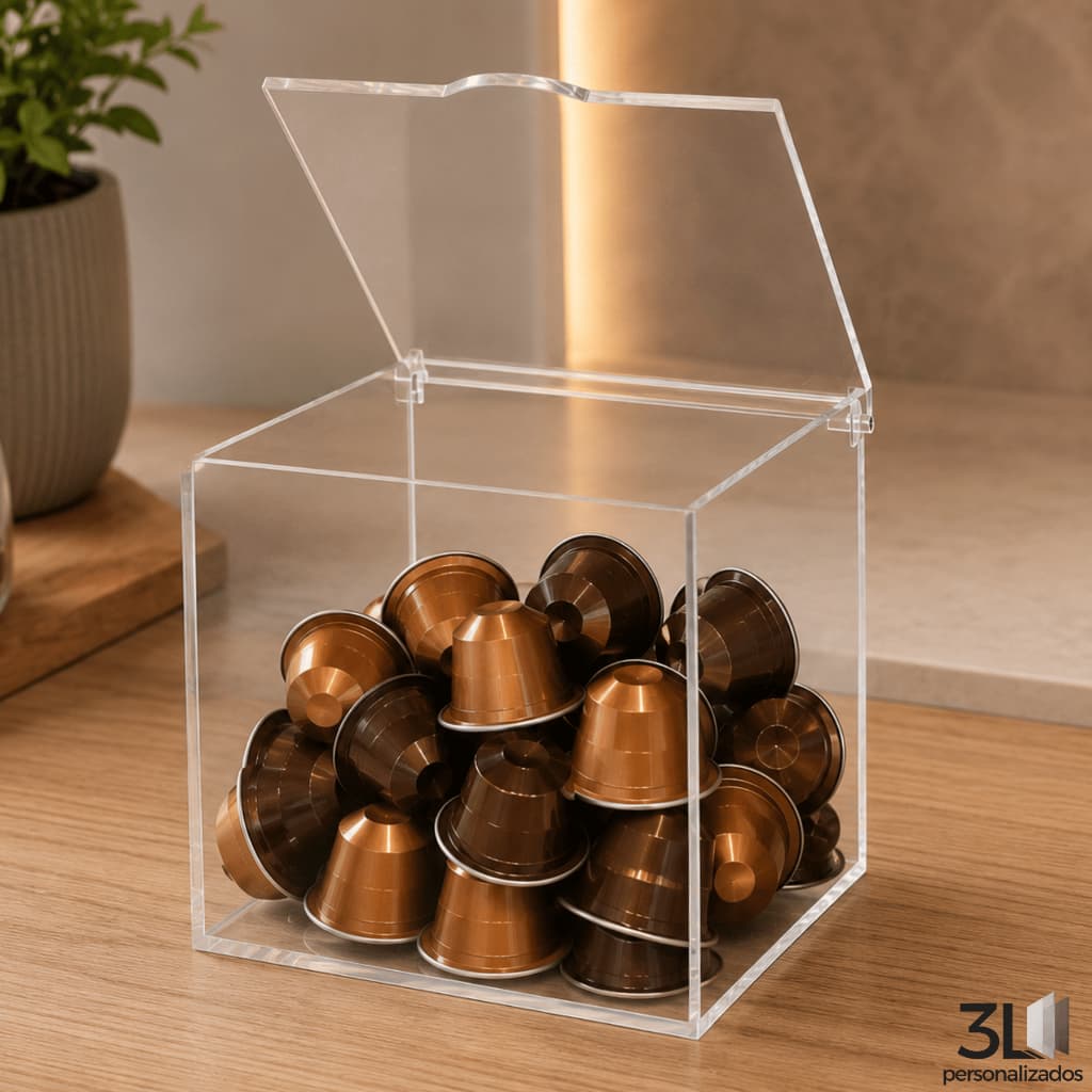 Porta Cápsulas Café Organizador Em Acrílico Transparente Premium 02mm