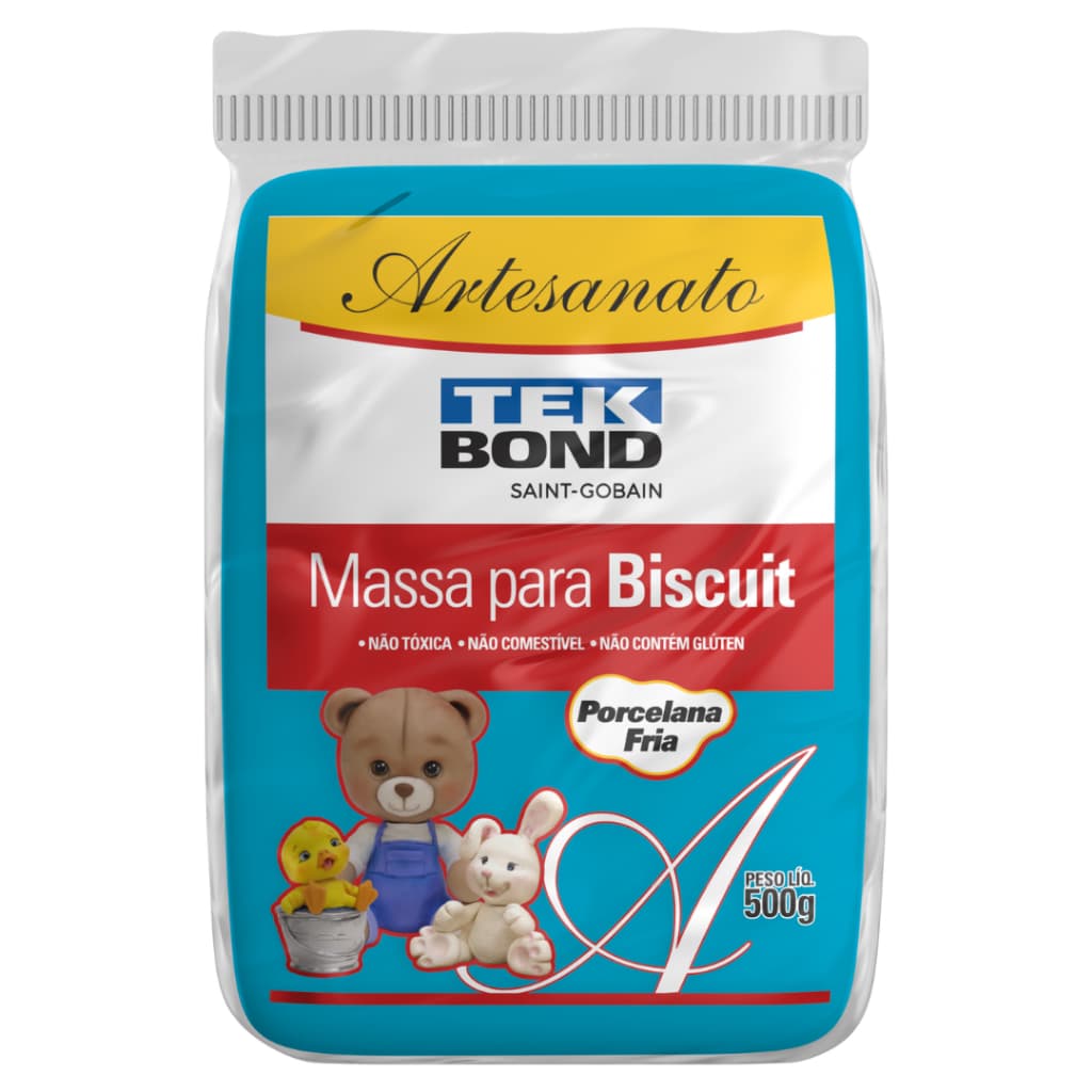 Massa De Biscuit Para Artesanato 500g Colorido