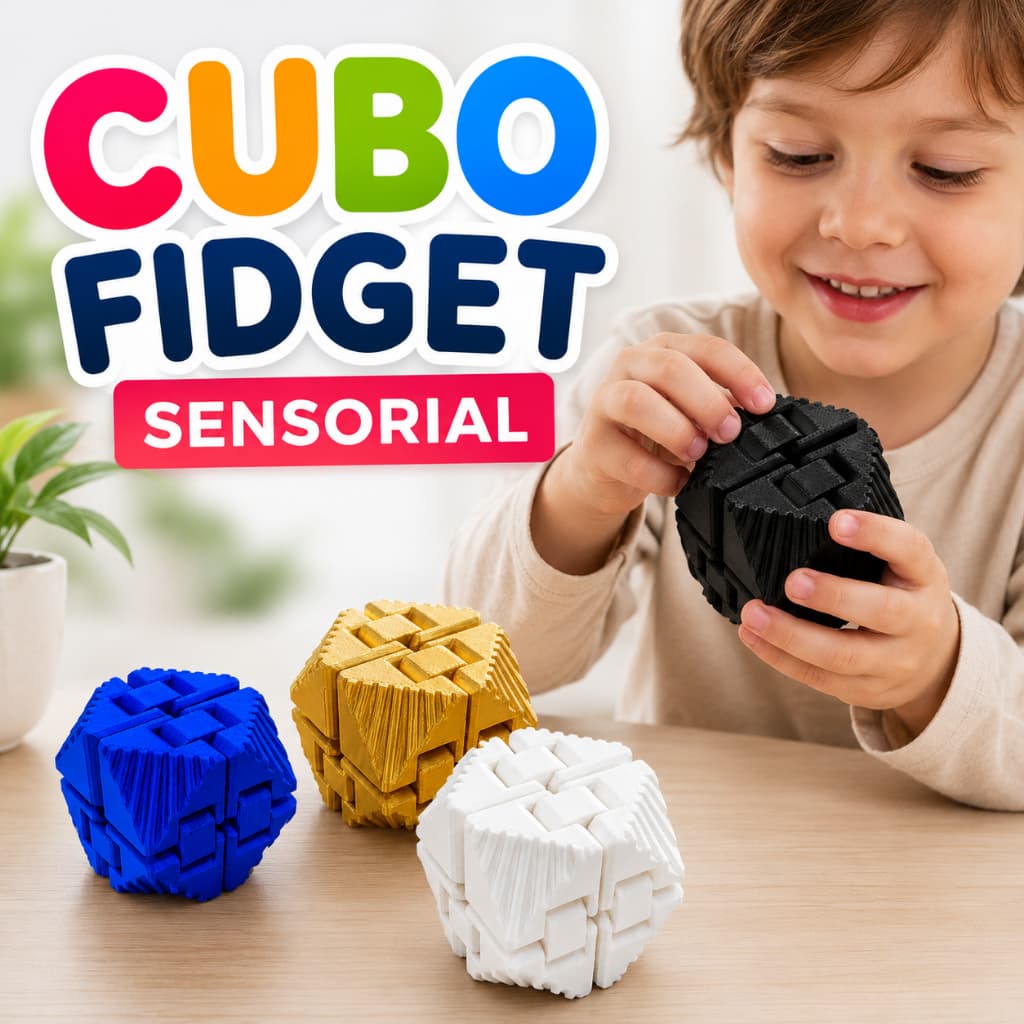 Cubo Infinito Sensorial Fidget | Alívio Ansiedade, Estresse, Foco, Concentração | Brinquedo Relaxante Terapêutico