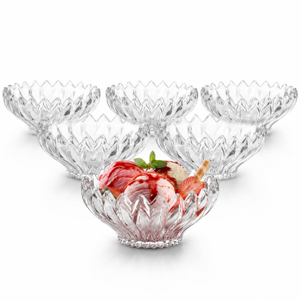 Jogo de 6 Taças de Vidro para Sobremesa Brazilia - 340ml Bowls Transparente
