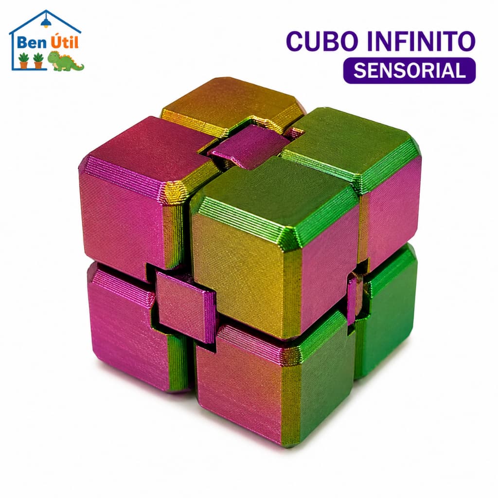 Cubo Infinito Anti Estresse Sensorial Fidget Toy Autismo TEA TDAH Ansiedade Brinquedo Sensorial Infantil