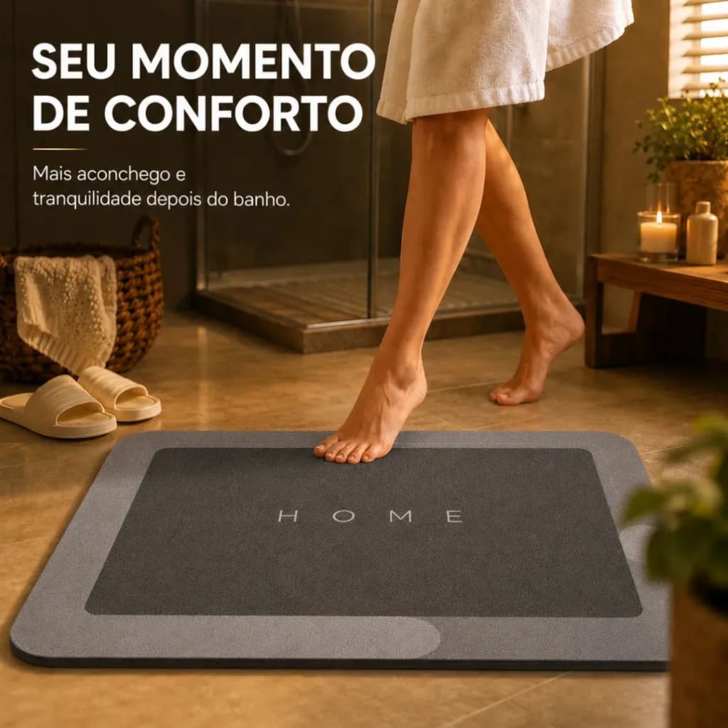 Tapete Mágico Super Soft Antiderrapante Alta Absorção em Microfibra para Banheiro