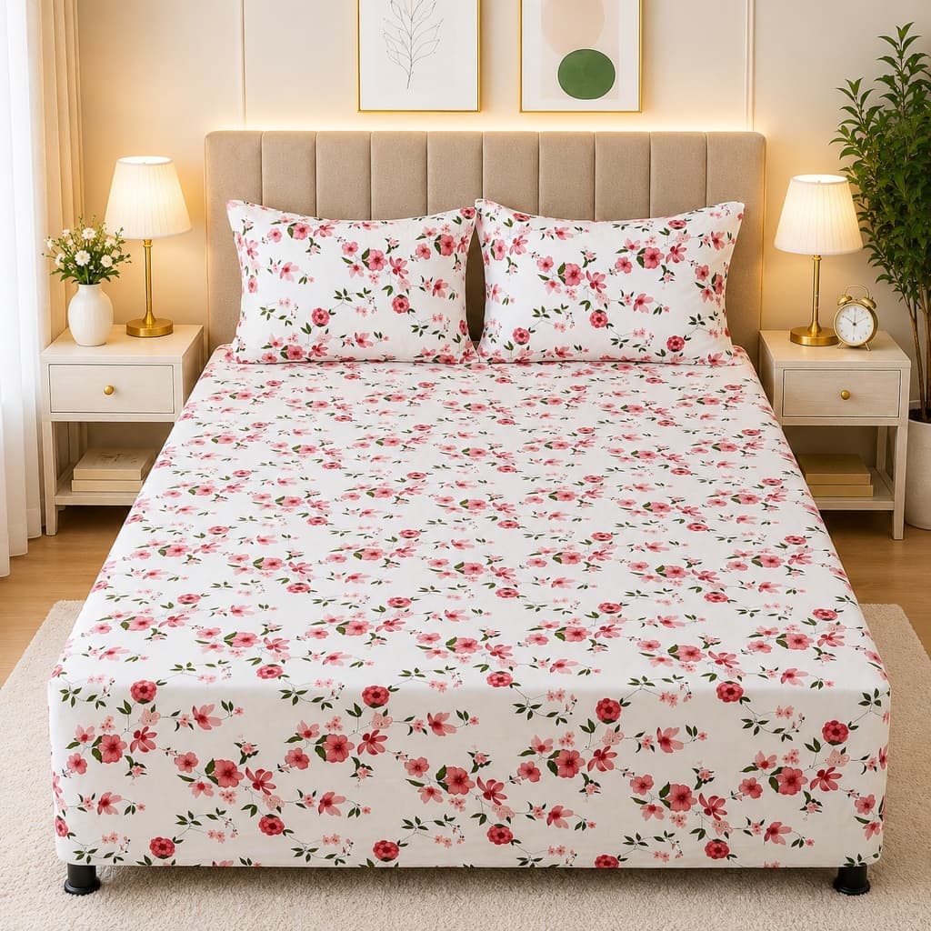 Jogo de Cama Queen 3 Peças Luva Box Estampado 50% Algodão Hipercal