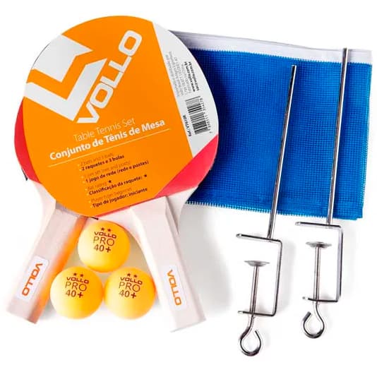 Kit Ping Pong Completo 7 Peças 2 Raquetes 3 Bolinhas E Rede