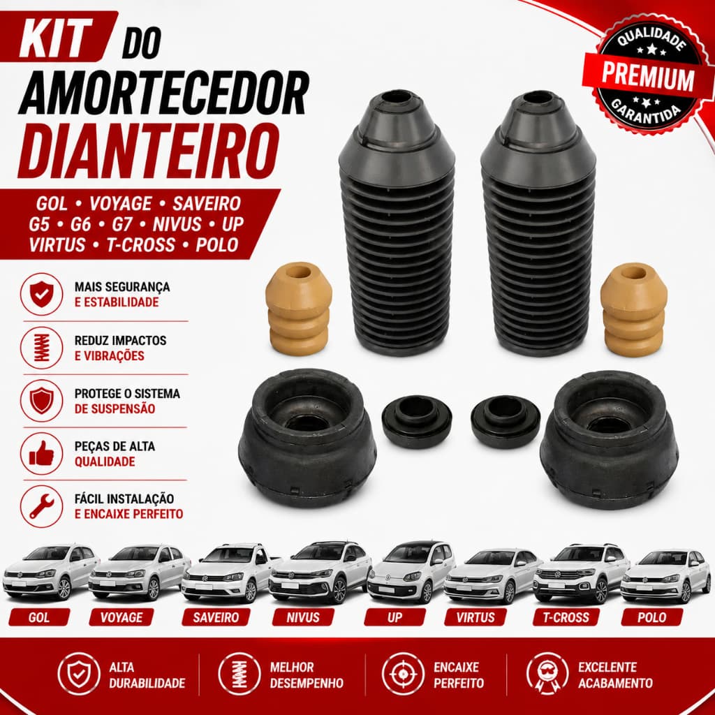 Kit Do Amortecedor Dianteiro Gol Voyage Saveiro G5 G6 G7 Nivus Up Virtus T-Cross Polo