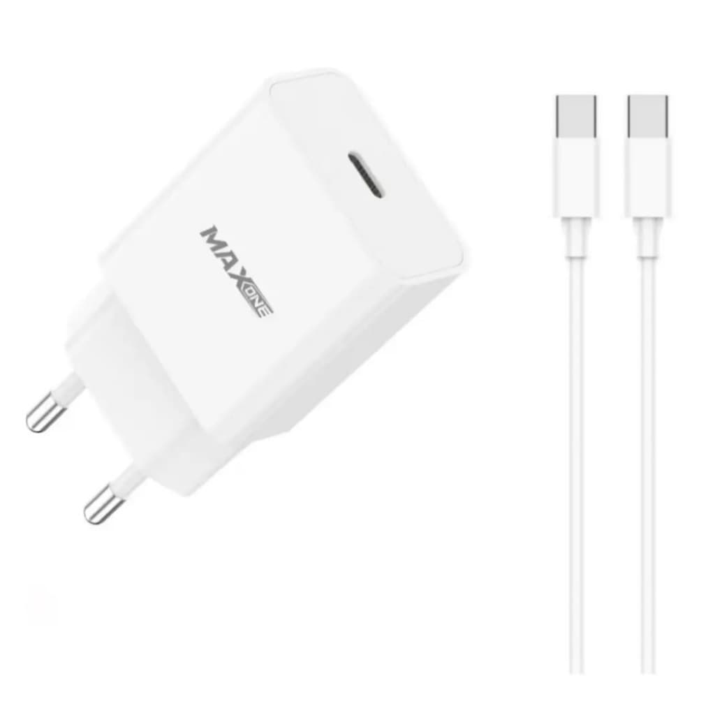 Carregador MaxOne Turbo com Cabo 1m USB-C Branco