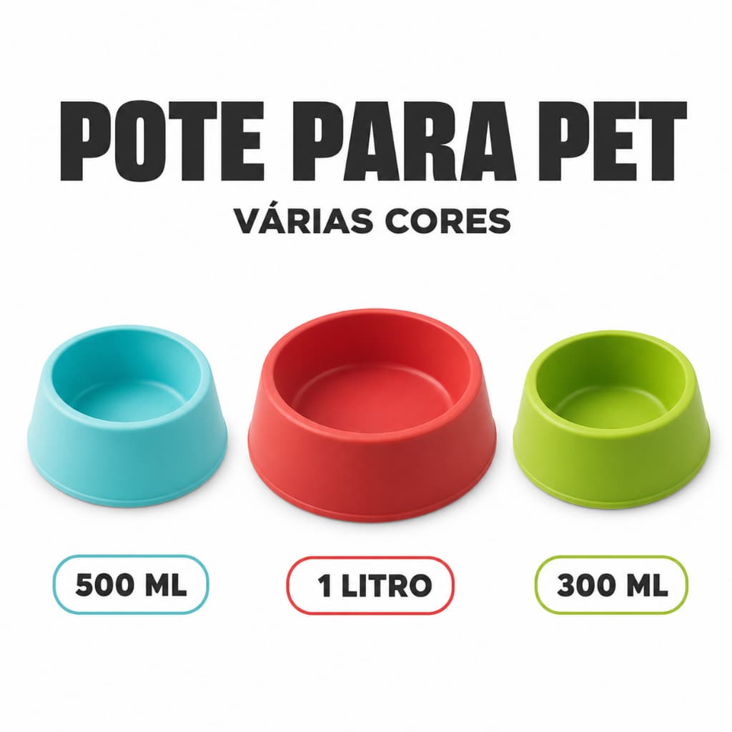 Comedouro para Pet Cães Gatos Porte Médio Plástico Resistente Fácil Limpeza Durabilidade Bebedouro