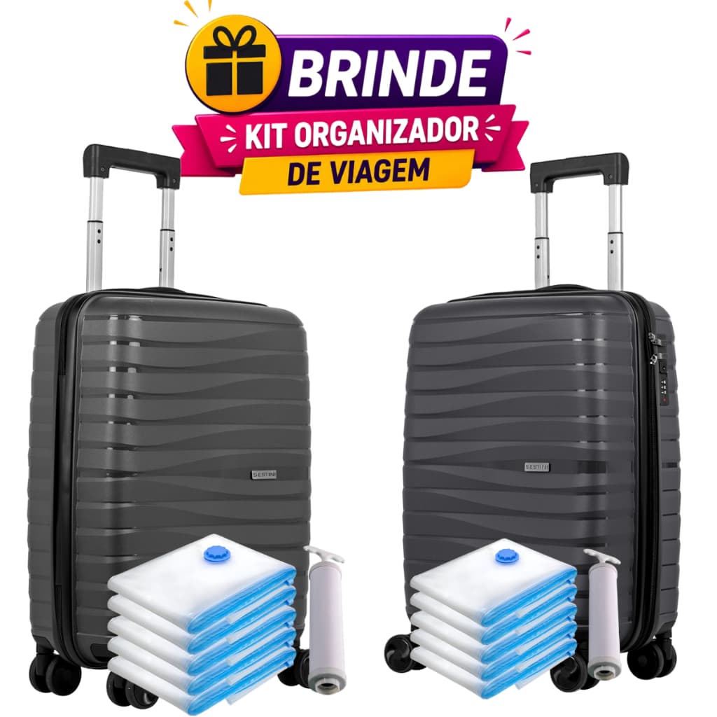 Kit 2 Malas 10 Kg Viagem Bordo Padrão Anac Resistente Luxo