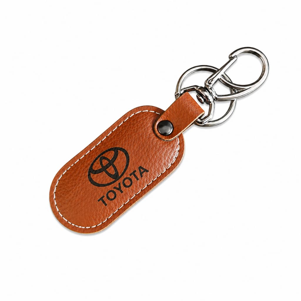Chaveiro Automotivo Em Couro Metal Mosquetão Carro Toyota