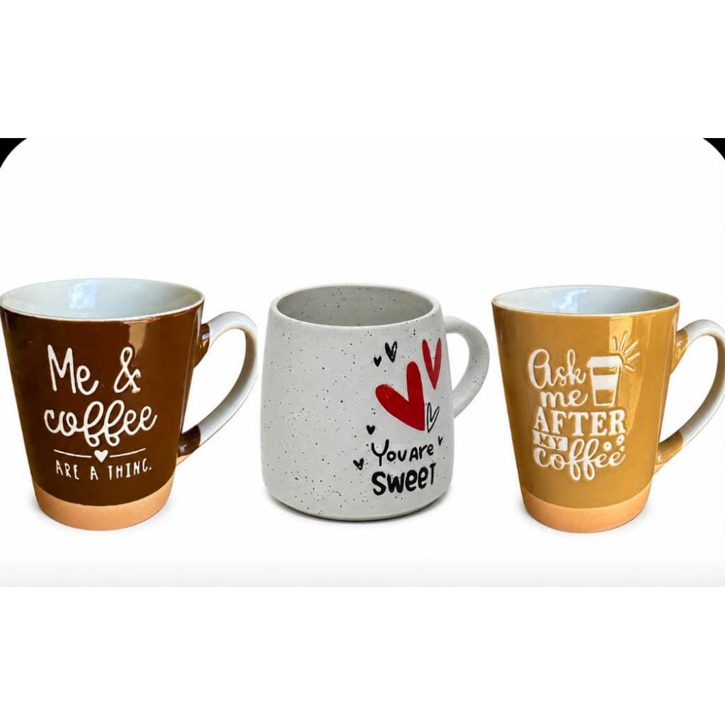 Canecas Decoradas em Cerâmica Coffee Sweet Café Doce Coração Premium 400 ml