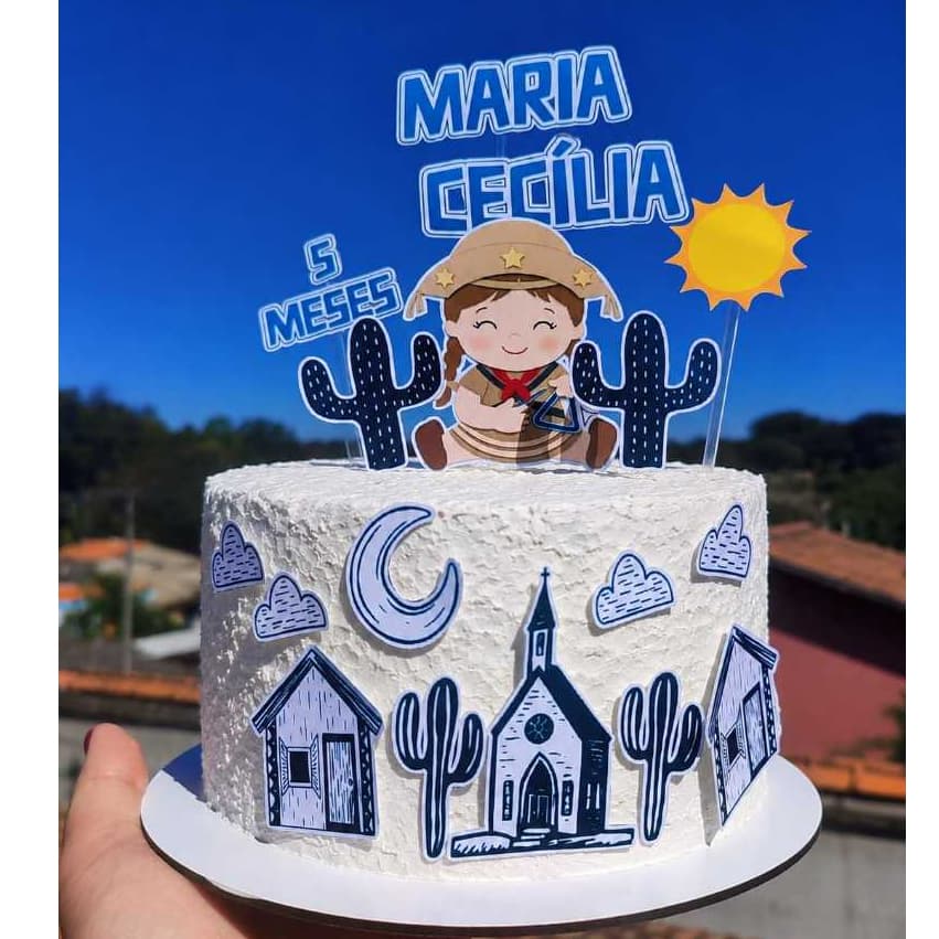 Topo de bolo mesversário tema nordeste personalizado / topo de bolo personalizado/ topo de bolo nordeste
