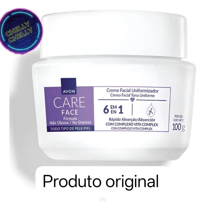 CARE FACE DIA Avon 100g Creme Facial Uniformizador 6 Em 1.