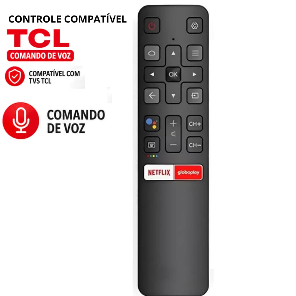 Controle Remoto para TV TCL Smart com Comando de Voz