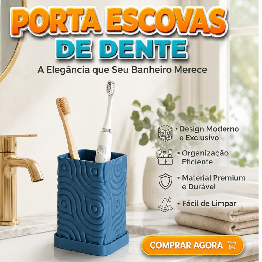 Organizador de Escovas De Dente Com Design Moderno E Elegante Para Banheiro Organizado