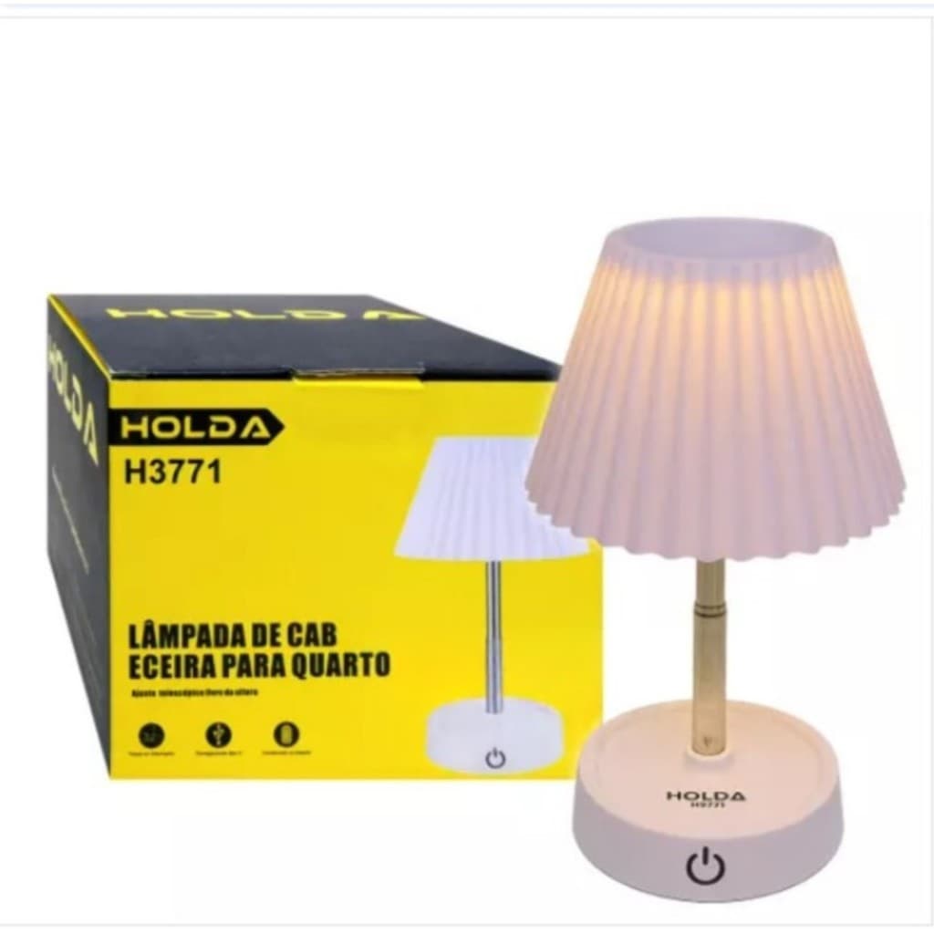 Abajur Luminária Mesa Recarregável Sala Quarto Cabeceira Luz Iluminação