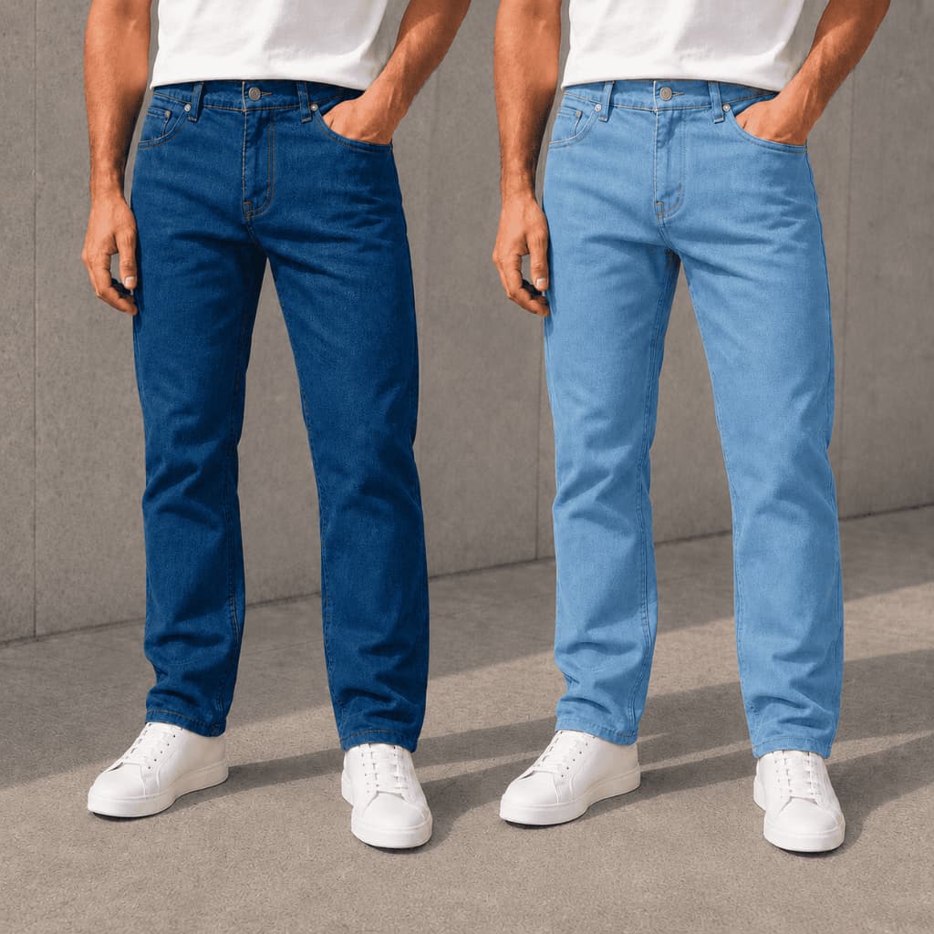 Kit 02 Calças Jeans Masculina Elastano Skinny Confortável Lavagem Variadas Promoção Combo Dupla