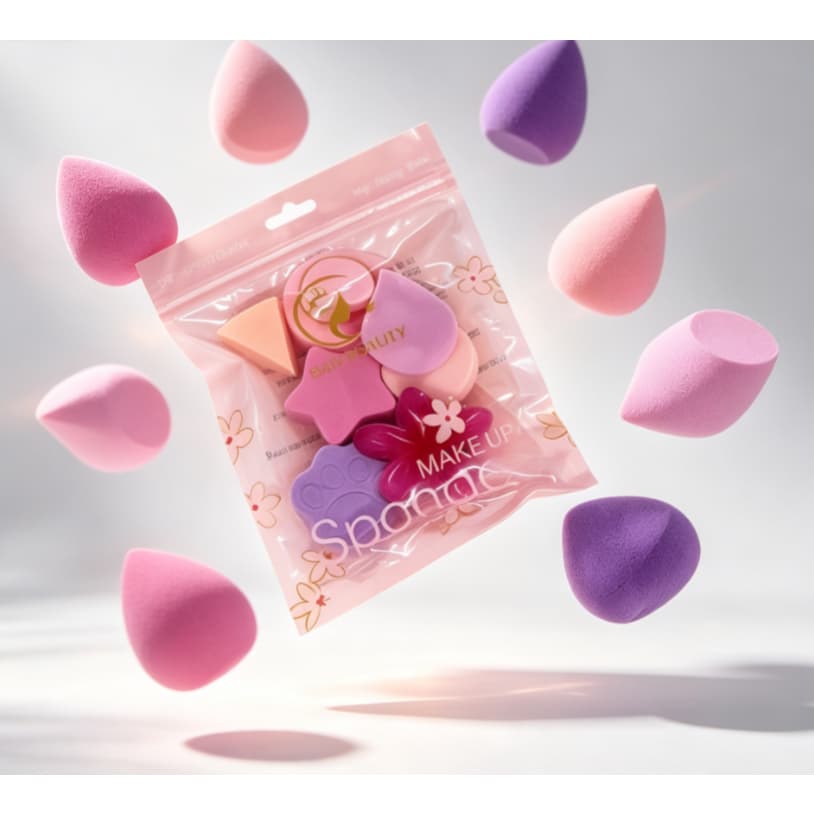 Esponjas de Maquiagem em Formas Variadas, Kit 6 Esponjas Beleza Macias, Esponja para Base, Blush e Contorno, Umolhada