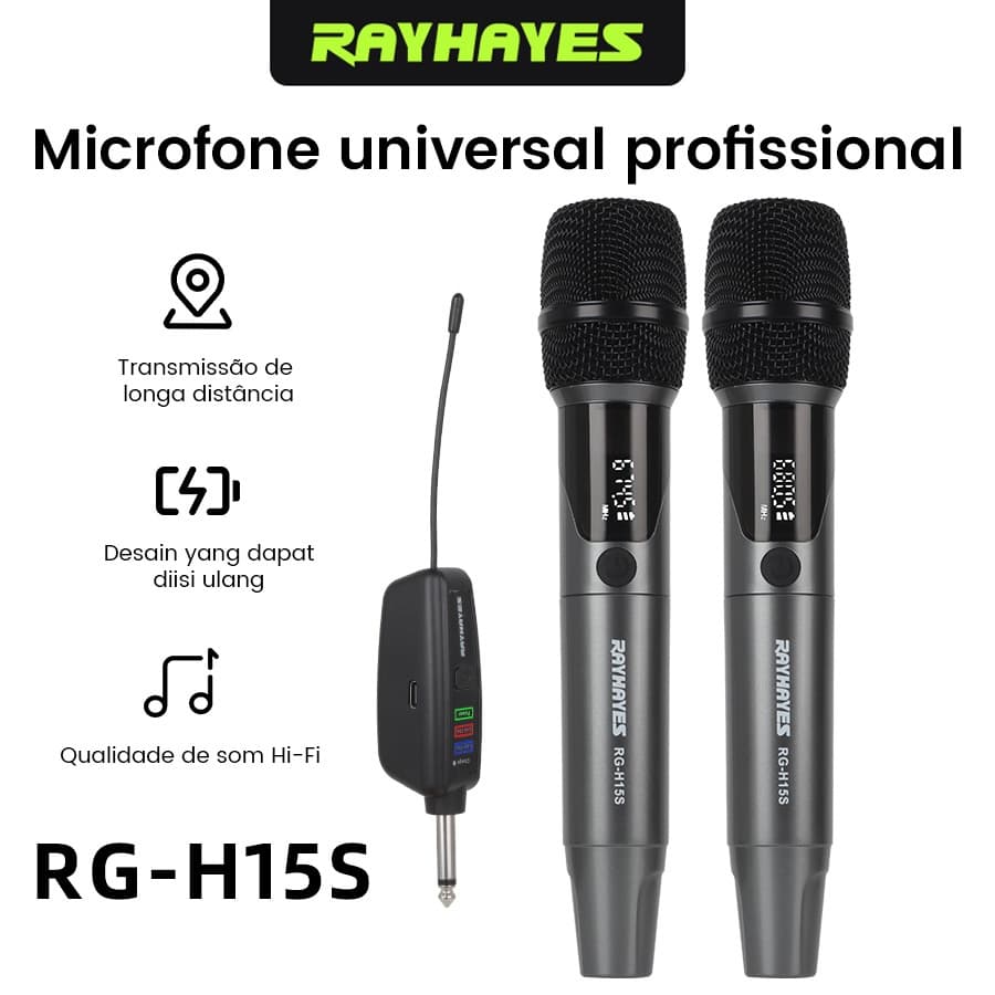 RAYHAYES RG-H15S Microfone Dinâmico Sem Fio Ajustável Para KTV Eventos Ao Ar Livre