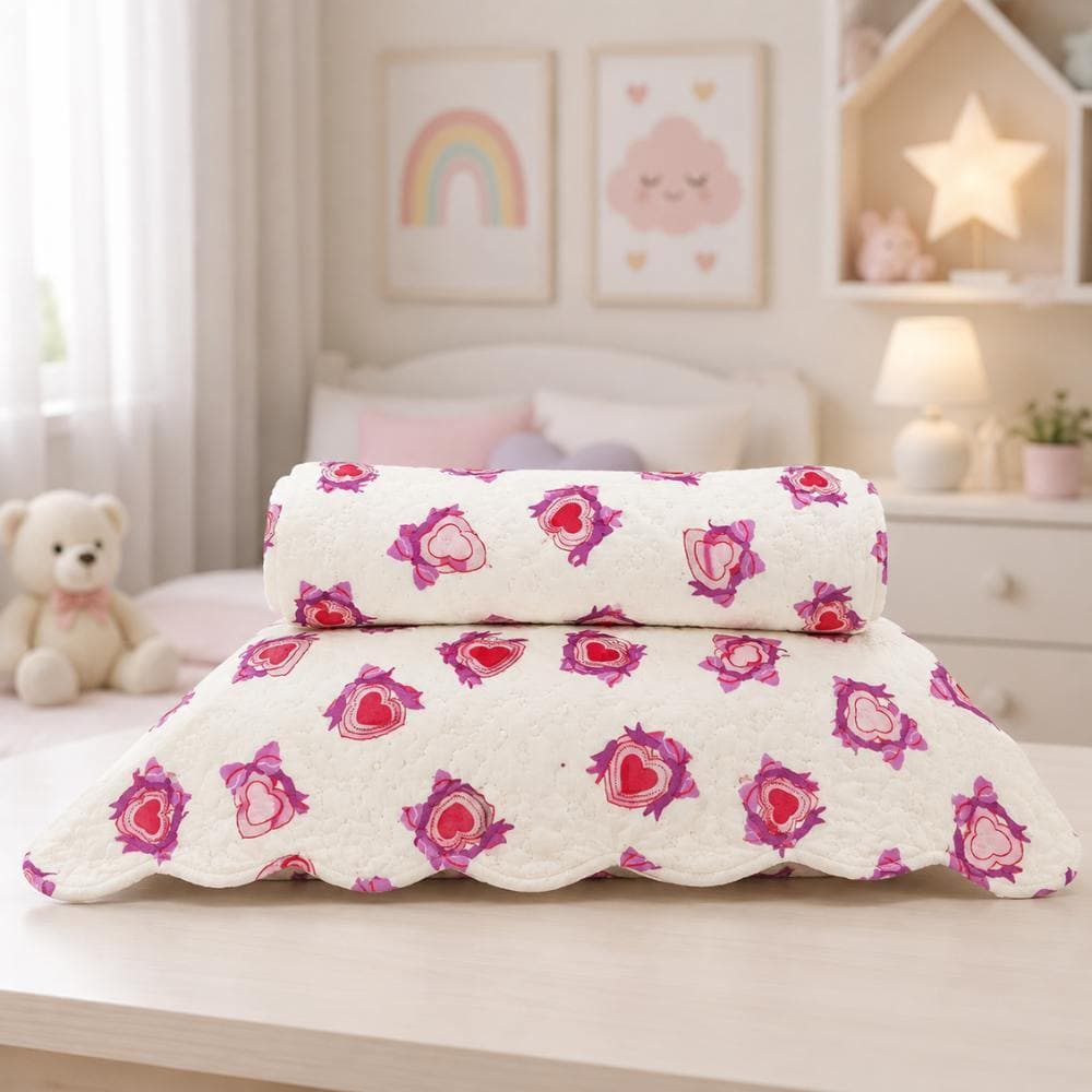 Kit Colcha Infantil Estampada Dupla Face Unicórnio Enxoval Solteiro