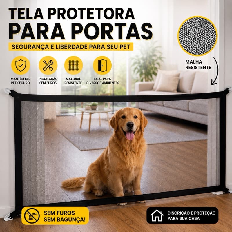 Tela Grade Proteção Porta Janela Cachorro Pet Cães Gato Crianças 180x70cm Divisória Rede