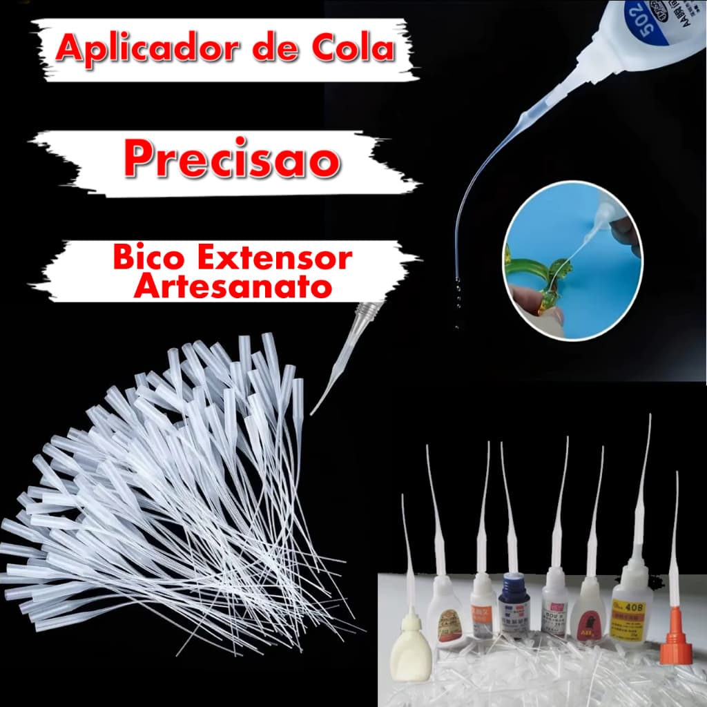 Kit 30/20/10 Bico Dosador Conta Gotas Para Cola Instantânea Artesanato Reparos