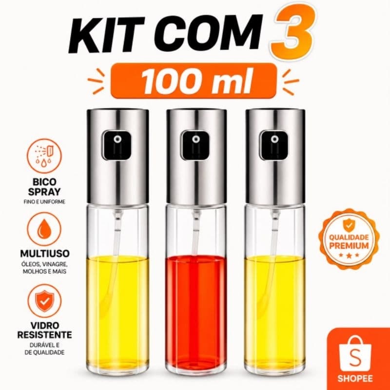 1/2/3 Peças Borrifador Azeite Pulverizador Premium Culinário Adequado Para Cozinhas 100ml