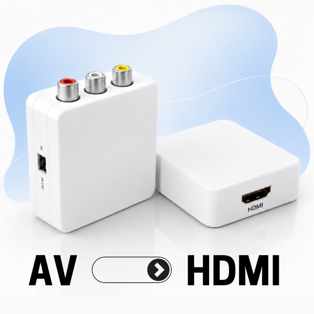Conversor Entrada Rca Av / Saida Hdmi 1080p Mini Adaptador Cc-ha1k Br Branco
