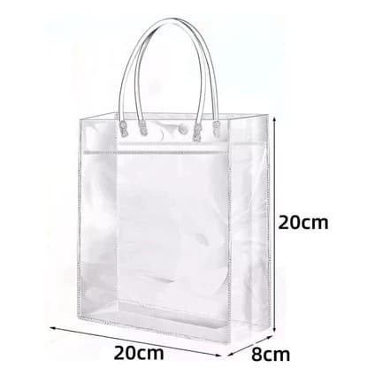 Kit 10 Bolsa Sacola Sacos De Presente Plástico Pvc Reutilizável PVC Lembrancinhas 20/20/8