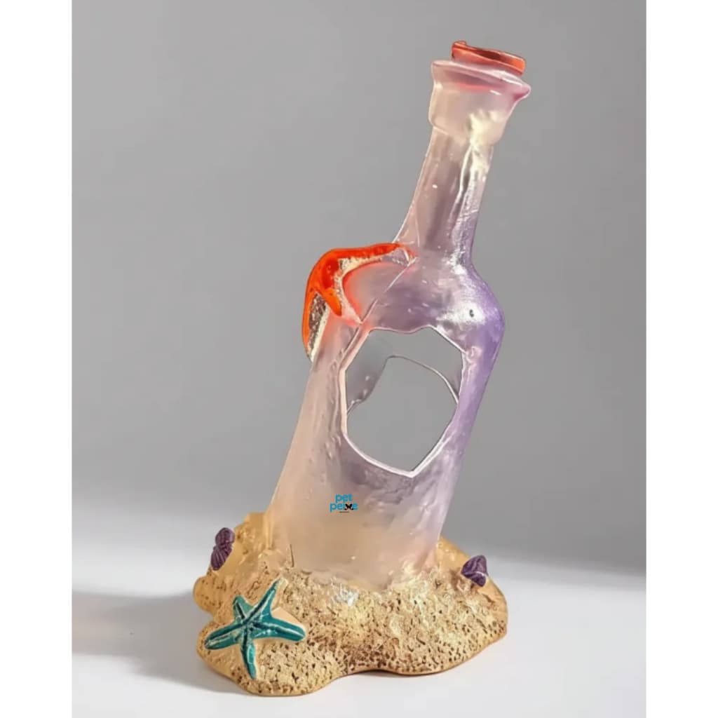 Enfeite Garrafa Fundo Do Mar Transparente Aquário Plastico AcePet