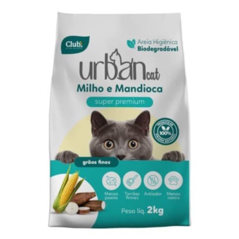 AREIA HIGIENICA DE MANDIOCA COM MILHO URBANCAT 2KG