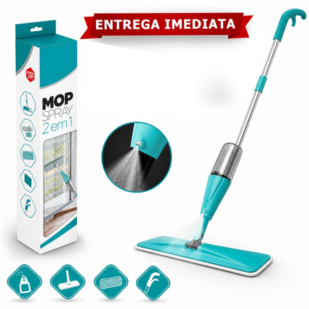 Mop Spray Mágico Com Reservatório Cabo Inox