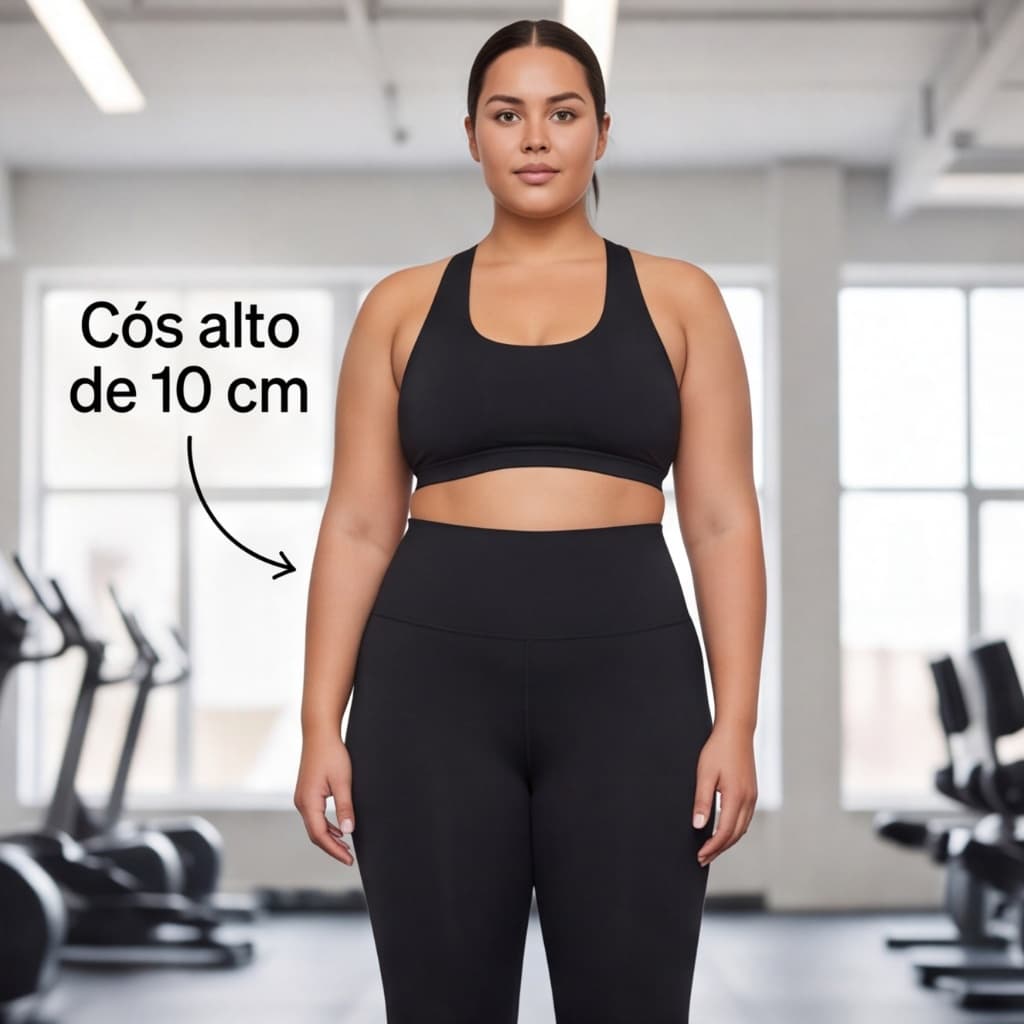Kit 2 Calça Legging Feminina Plus Size Cintura Alta Poliamida Fitness Academia