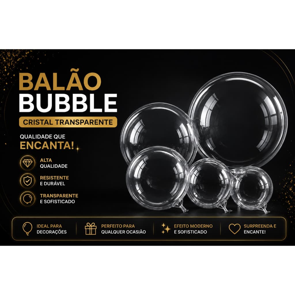Balão Bubble Transparente 18''  24"  36" Polegadas Cristal Para Festas Decoração