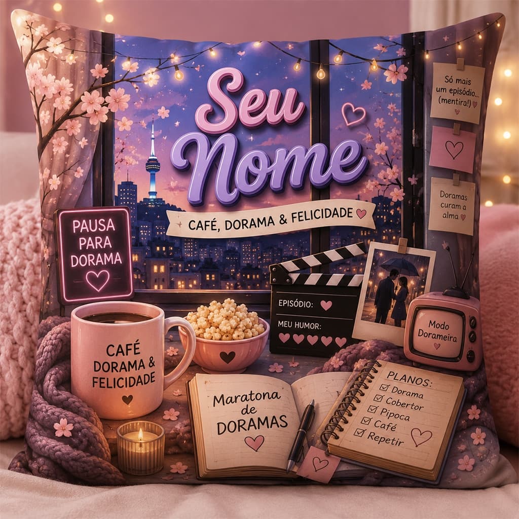 Almofada com Nome Dorameira Decorativa Diversos Tamanhos com Enchimento Antialérgico Dorama