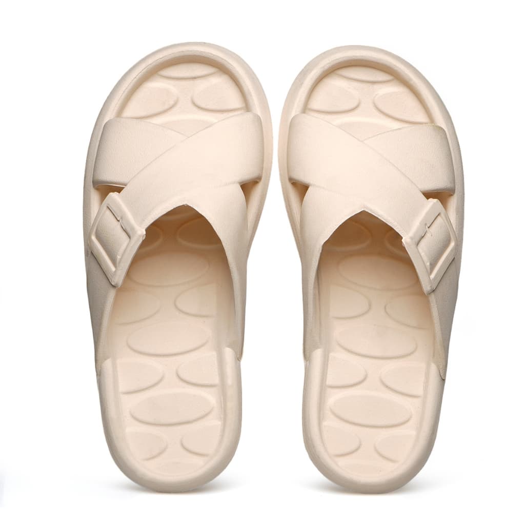 Chinelo Nuvem Feminino Slide Tira Cruzada Em X Papete Macio Fivela Confortável Antiderrapante