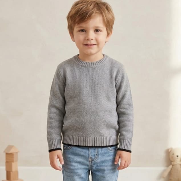 Blusa Tricot Masculina Infantil Gola Redonda Blusa Menino Roupa Menino Tricot Juvenil Blusa Inverno