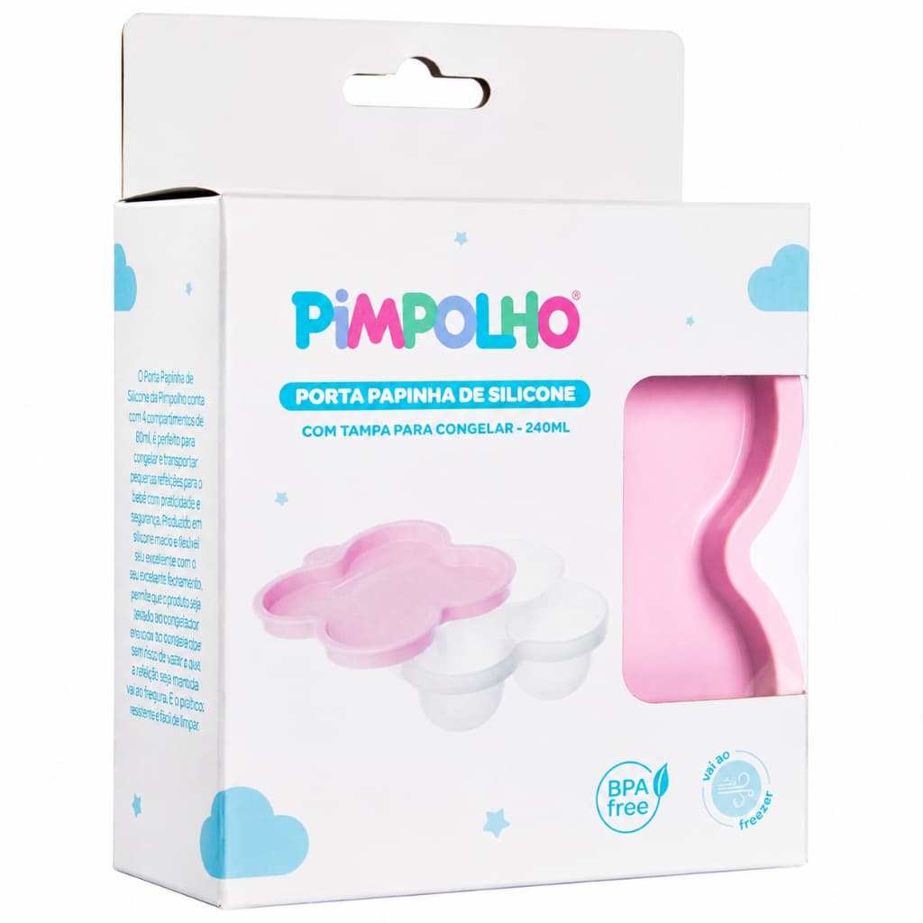 Pote Porta Papinha Silicone Bebê Com Tampa Congelador Reutilizável Para Alimentação Infantil