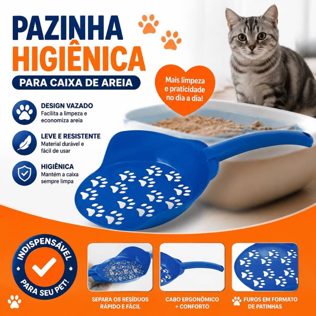Pá Higiênica para Caixa de Areia de Gato